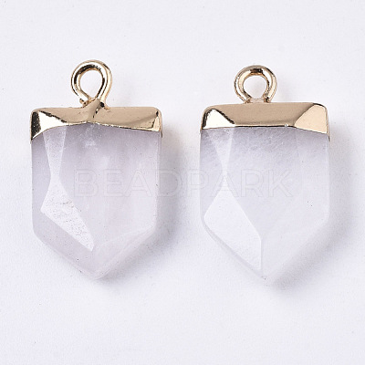 Natural White Jade Pointed Pendants G-N326-34M-1