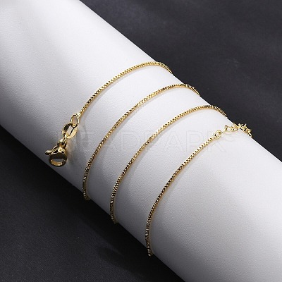 Brass Box Chain Necklaces for Women NJEW-G160-17G-1