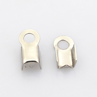 Tarnish Resistant 304 Stainless Steel Folding Crimp Ends STAS-N034-08-1