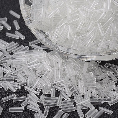 Transparent Glass Bugle Beads SEED-K001-D05-1-1
