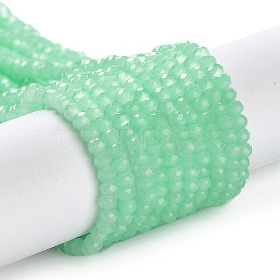 Baking Paint Imitation Jade Glass Bead Strands DGLA-A034-J2MM-A22-1
