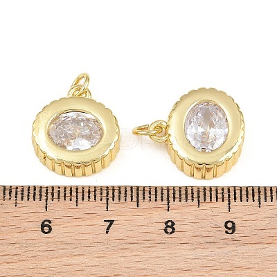 Brass Pave Clear Cubic Zirconia Pendants KK-CBA56EF-35A-G-02-1