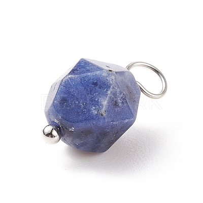 Faceted Natural Sodalite Pendants PALLOY-JF01694-02-1