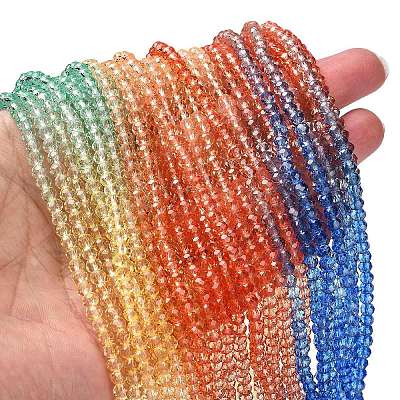 Transparent Painted Glass Beads Strands X1-DGLA-A034-T3mm-A02-1
