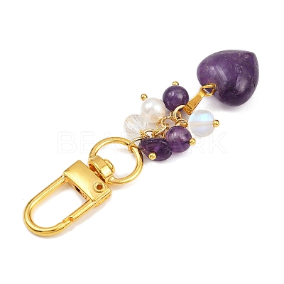 Natural Amethyst Pendant Decorations HJEW-JM04150-03-1