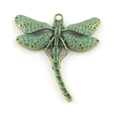 Dragonfly Zinc Alloy Big Pendant Rhinestone Settings PALLOY-R065-090-FF-1