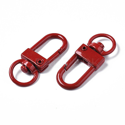 Spray Painted Eco-Friendly Alloy Swivel Snap Hooks Clasps PALLOY-T080-02G-NR-1