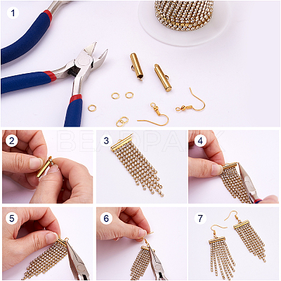 Zinc Alloy Rhinestone Strass Chains FIND-FW0001-31G-1