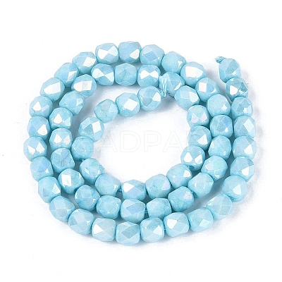 Anti-Tarnish Electroplate Glass Beads Strands GLAA-N057-6mm-09-1