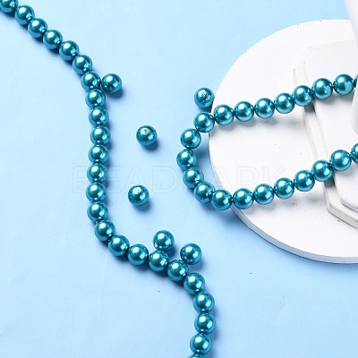 Eco-Friendly Dyed Glass Pearl Round Beads Strands HY-A002-12mm-RB073N-1