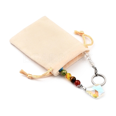 Chakra Leaf Crystal Suncatcher Dowsing Pendulum Pendants PALLOY-JF00460-01-1
