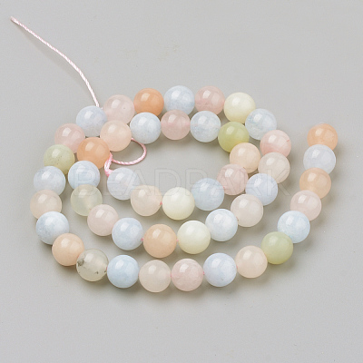 Natural Morganite Beads Strands X-G-Q961-08-6mm-1