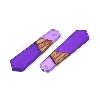 Resin & Walnut Wood Pendants RESI-N025-020-C03-1