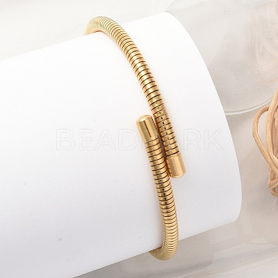 304 Stainless Steel Spring Bangles for Women BJEW-Z086-01G-01-1
