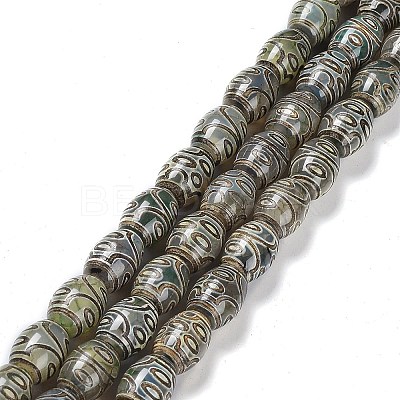 Tibetan Style dZi Beads Strands TDZI-E005-01T-1