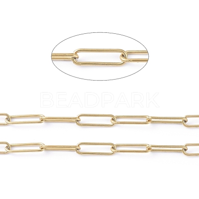 PVD Vacuum Plating 304 Stainless Steel Paperclip Chains CHS-L022-02P-G-1