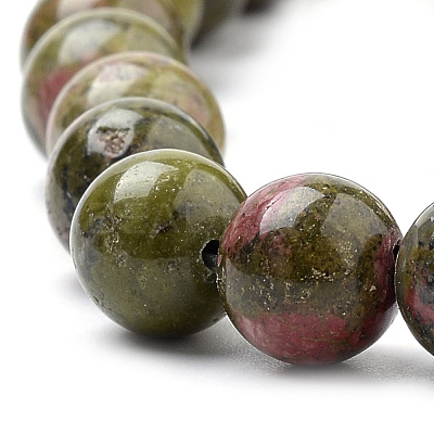 Natural Unakite Beads Strands X-G-S259-14-8mm-1