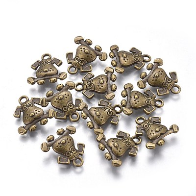 Tibetan Style Puppy Pendants TIBEP-R166-AB-FF-1