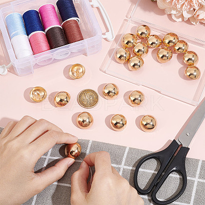 20Pcs 1-Hole Alloy Shank Buttons FIND-UN0002-83MG-1