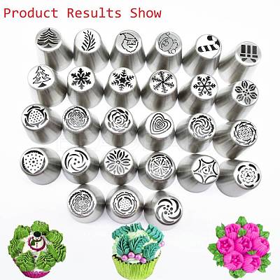 Non-Tarnish Flower Stainless Steel Russian Piping Tips DIY-D036-03P-1