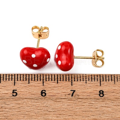Brass Micro Pave Cubic Zirconia Stud Earrings LS-EJEW-D328-01G-03-1