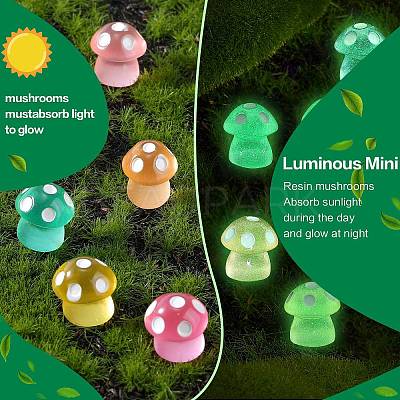 100Pcs 10 Colors Mushroom Luminous Resin Display Decorations RESI-SZ0003-46-1