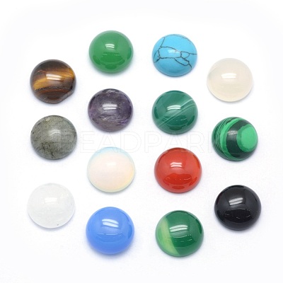 Natural & Synthetic Mixed Gemstone Cabochons G-P393-R-12mm-1