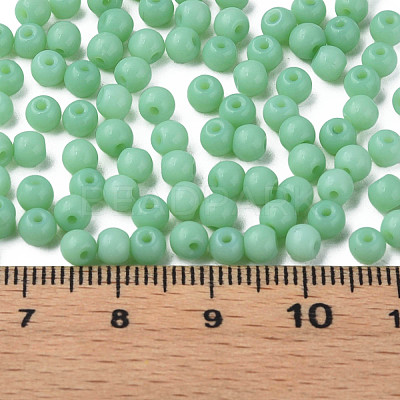 6/0 Imitation Jade Glass Seed Beads SEED-N004-006-15-1