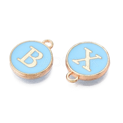 Initial Letter A~Z Alphabet Enamel Charms ENAM-Q437-02-1