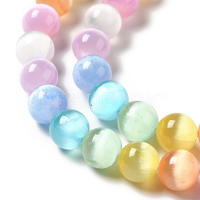 Natural Selenite Beads Strands G-P493-01A-10MM-1