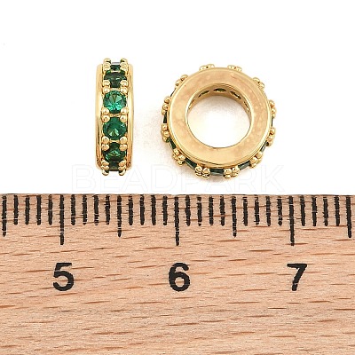 Brass Micro Pave Cubic Zirconia European Beads CU-CBAB99C-04G-02-1