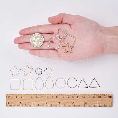 Brass/304 Stainless Steel Links Rings FIND-SC0001-09-1