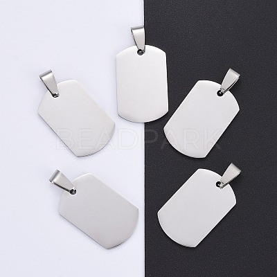 304 Stainless Steel Big Pendants STAS-TAG0001-30-1
