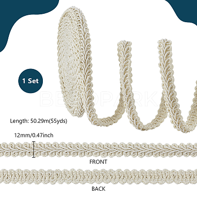 Polyester Lace Trim Ribbon OCOR-WH0082-398A-1