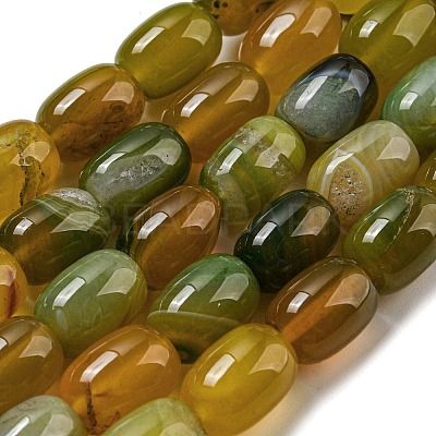 Natural Banded Agate/Striped Agate Beads Strands G-A223-D12-01A-1