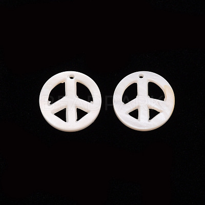 Natural Freshwater Shell Pendants SHEL-T018-15B-1