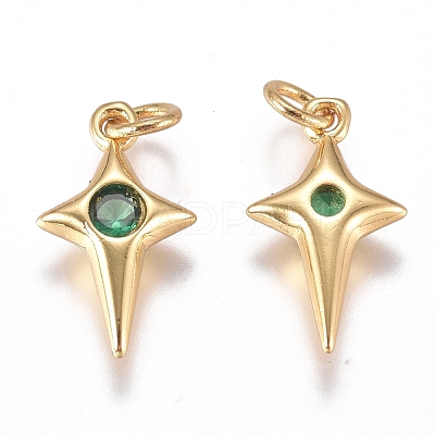 Brass Micro Pave Cubic Zirconia Charms ZIRC-G168-53G-02-1