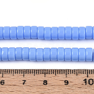 Opaque Solid Color Glass Beads Strands GLAA-N026-3x6mm-08-1