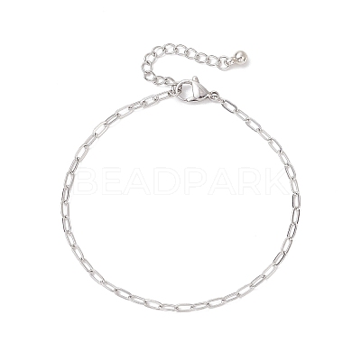 304 Stainless Steel Paperclip Chain Bracelets for Women BJEW-JB12535-1