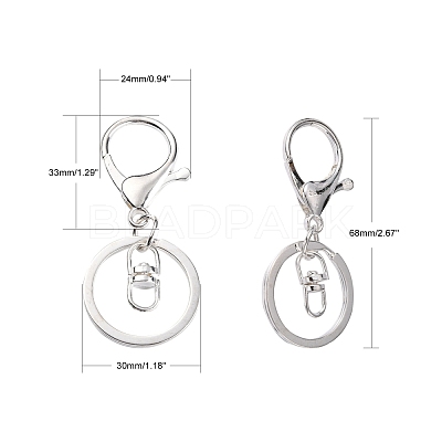 Iron Alloy Lobster Claw Clasp Keychain X-KEYC-D016-S-1