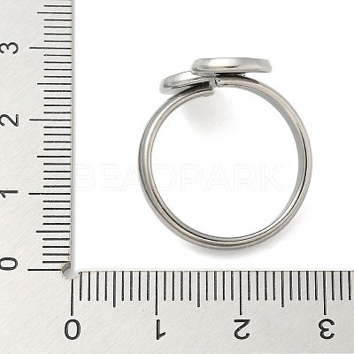 304 Stainless Steel Cuff Rings Components STAS-K279-02A-P-1