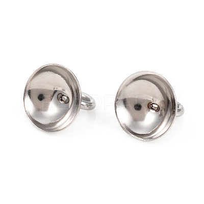 201 Stainless Steel Bead Cap Pendant Bails STAS-L244-27E-P-1