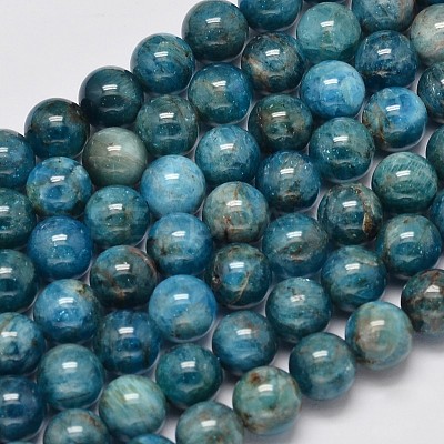 Natural Apatite Round Bead Strands G-M304-14-8mm-1