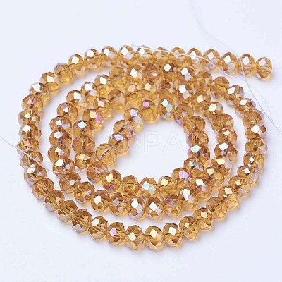 Electroplate Glass Beads Strands EGLA-A034-T6mm-B05-1