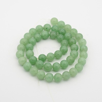 Natural Green Aventurine Round Bead Strands X-G-P070-37-3mm-1