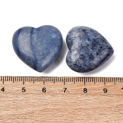 Natural Blue Aventurine Heart Love Stone G-O174-10-1