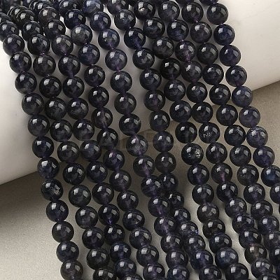 Natural Cordierite/Iolite/Dichroite Beads Strands G-P132-14-6mm-1