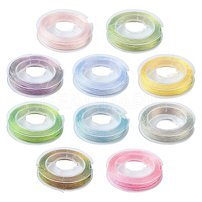 10 Rolls 3-Ply Metallic Polyester Threads MCOR-YW0001-03A-1