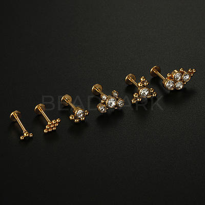 316L Surgical Stainless Steel Clear Cubic Zirconia Threadless Labrets WG1AA8E-28-1
