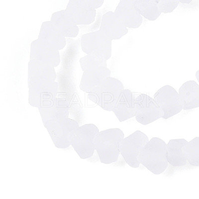 Frosted Transparent Glass Beads Strands GLAA-N016-4mm-11-1